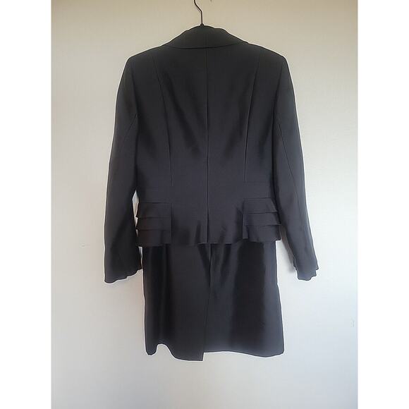 Vintage Albert Nipon Skirt Suit Women 10 Black Wool & Silk Lined Blazer Career - Picture 6 of 16
